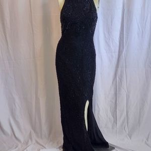 Brilliants J. A. Black Maxi Beaded Gown. Medium. Weddings, Prom, Evening $85